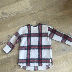 Zara girls plaid sweater jacket